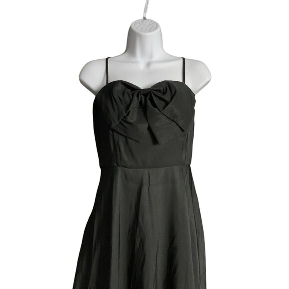 A New Day Womens Black Maxi Cocktail Dress w/ Bow Accent & Side Pockets Size 6 - Picture 5 of 12